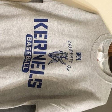Cedar Rapids Kernels Crewneck Sweatshirt Sport Grey