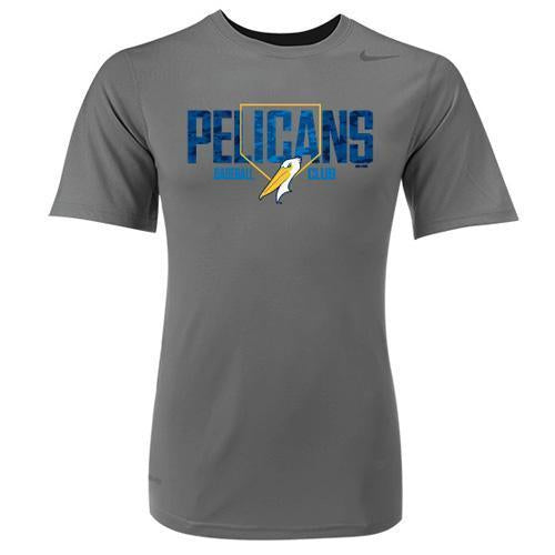 Myrtle Beach Pelicans NIKE GRAY MILB236 DRIFIT TEE