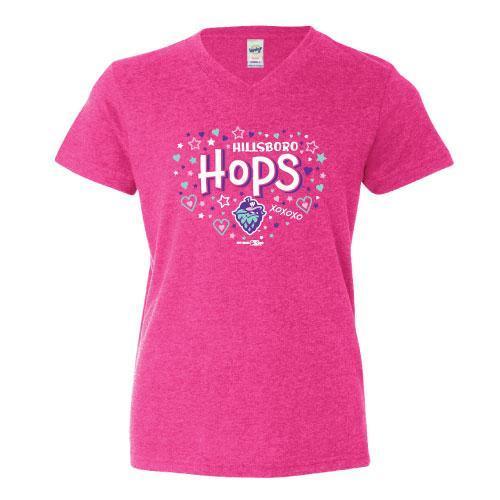 Bimm Ridder Girls Infant/Toddler V-neck Tee, Hillsboro Hops