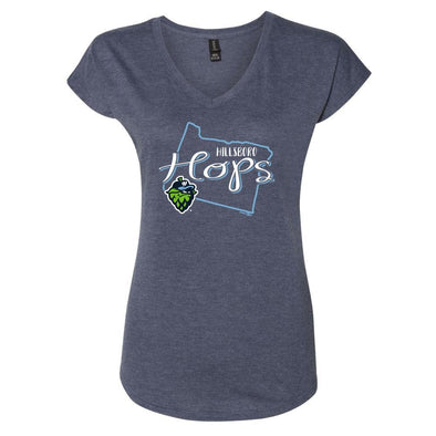 Women's V-Neck T-Shirt, Hillsboro Hops