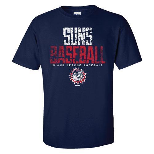 Hagerstown Suns Navy Suns Baseball Tee