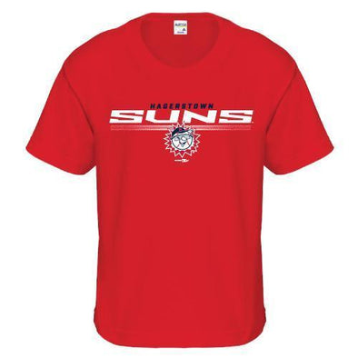 Hagerstown Suns Red Block Letter Youth Tee