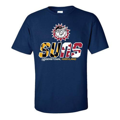 Hagerstown Suns MD Flag Suns Logo Tee