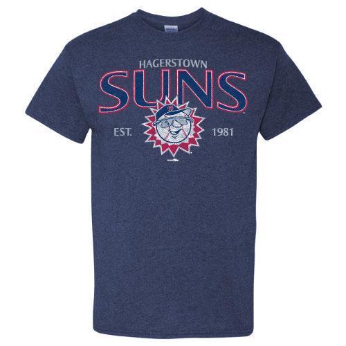 Hagerstown Suns Navy Heather Suns Tee