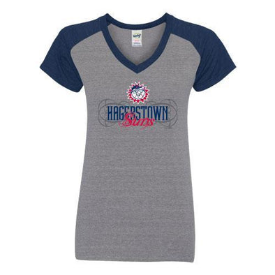 Hagerstown Suns Ladies Heather V-Neck