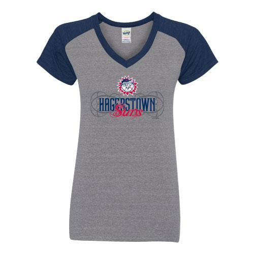 Hagerstown Suns Ladies Heather V-Neck