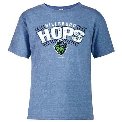 Bimm Ridder Youth Heather Blue T-shirt, Hillsboro Hops