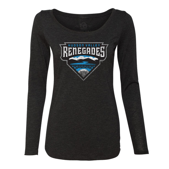 Hudson Valley Renegades Apparel/Women (108 Stitches)- LS Vintage T-Shirt-Charcoal/Black