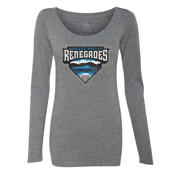 Hudson Valley Renegades Apparel/Women (108 Stitches)-LS Vintage T-Shirt-Heather Grey