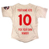 Personalized Reading Fightin Phils On Field Replica Adult Pinstripe Home Jersey