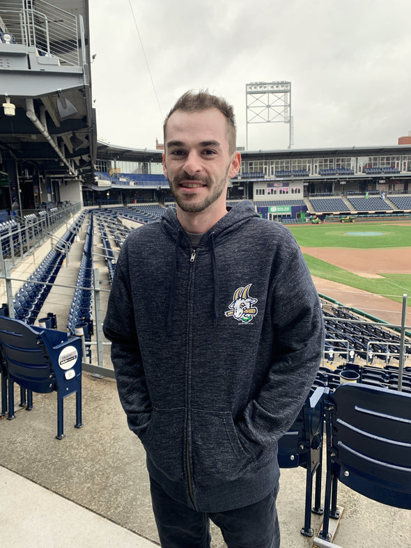 Hartford Yard Goats Full Zip Hoodie in Navy Blue