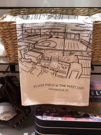 Greenville Drive Fluor Field White Kitchen Towels