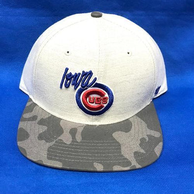 Iowa Cubs Recon Camo Captain Snapback, Gray