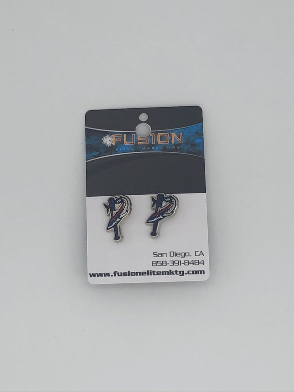 Pensacola Blue Wahoos Batfish Stud Earrings