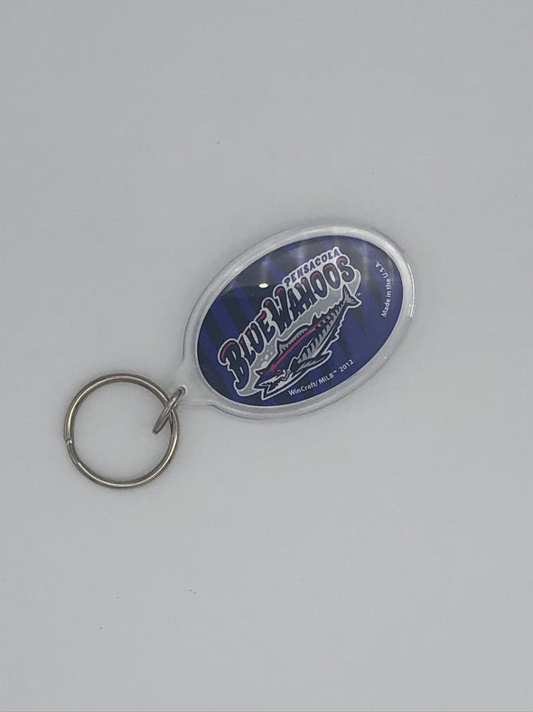 Pensacola Blue Wahoos Plastic Oval Keychain