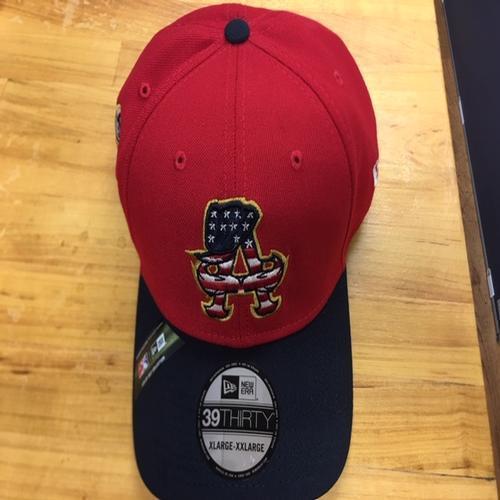 Auburn Doubledays New Era 39 Thirty July 4 Team Cap Red/Black