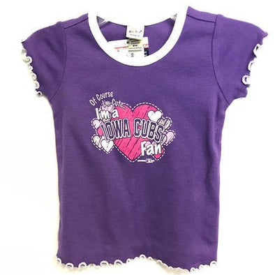 Iowa Cubs Infant Girls Of Course I'm Cute Tee, Grape