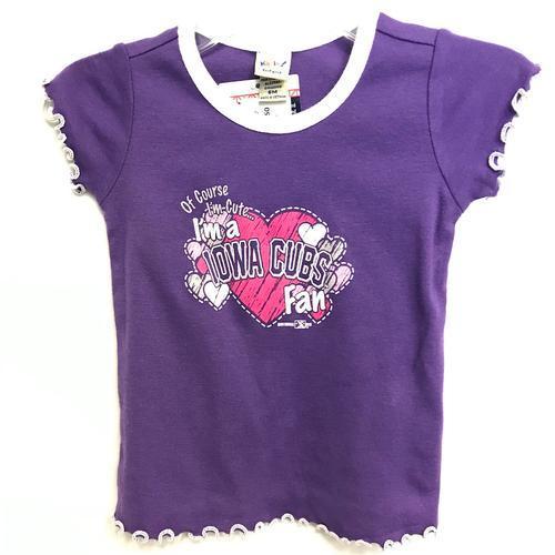 Iowa Cubs Infant Girls Of Course I'm Cute Tee, Grape