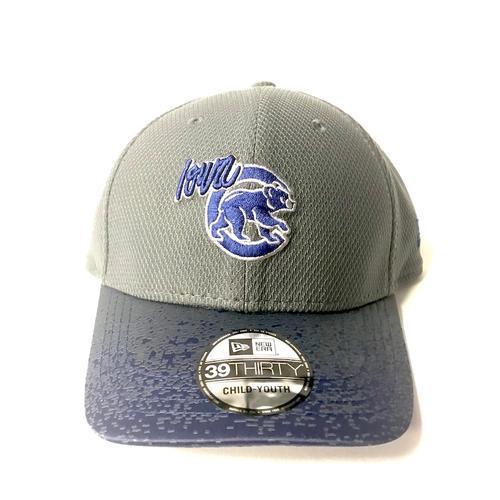 Iowa Cubs Jr Visor Blur 3930 Cap, Gray/Royal