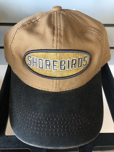 Men's Vintage Adjustable Canvas Shorebirds Cap Khaki/Black