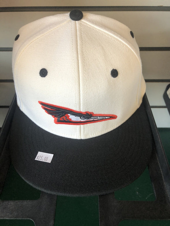 Men's Proflex Premium Flat Brim Shorebirds Primary Logo Cap - Flexfit - White/Black