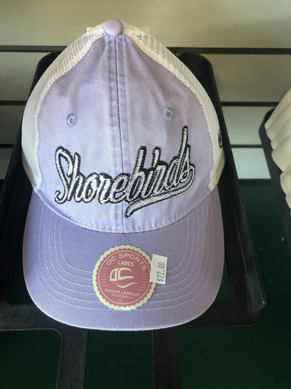 Delmarva Shorebirds Women's Jackie Adjustable Trucker Cap White/Lilac