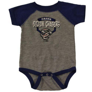 Omaha Storm Chasers Infant Heather/Royal Raglan Bodysuit