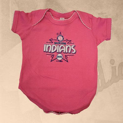 Spokane Indians Infant Raspberry Starry Bodysuit