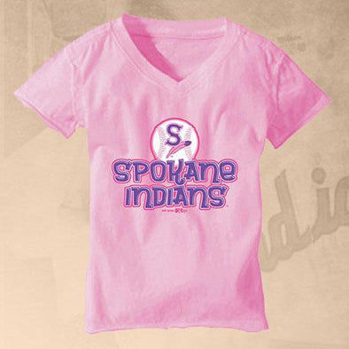 Spokane Indians Infant Pink V-Neck Tee