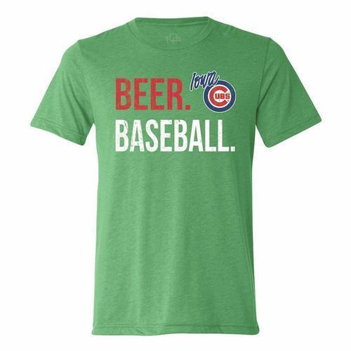 Iowa Cubs Beer Baseball Tee, Green