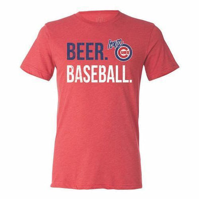 Iowa Cubs Beer Baseball Tee, Red