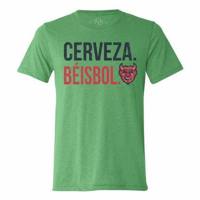Copa Demonios Cerveza. Beisbol Tee, Green