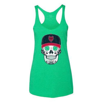 Copa Demonios Women's Sugar Skull Tank, Green