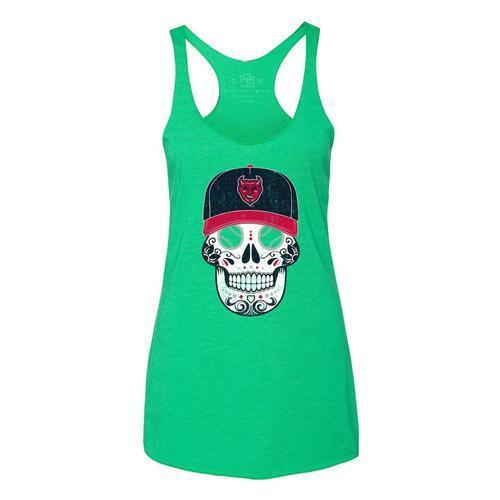 Copa Demonios Women's Sugar Skull Tank, Green