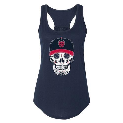 Copa Demonios Women's Sugar Skull Tank, Navy
