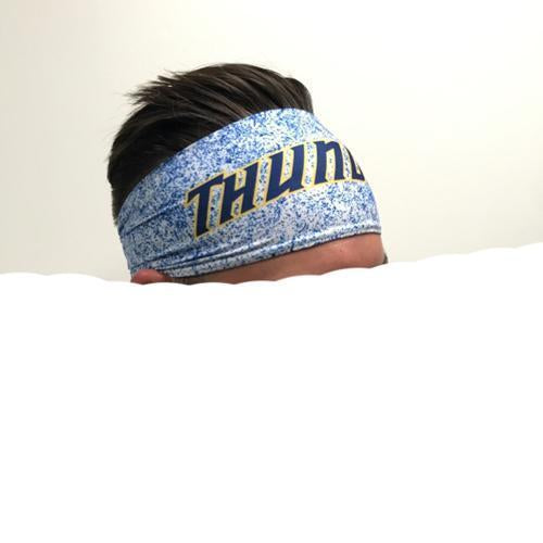 Trenton Thunder Adult Thunder Junk Light Blue Speckled Headband
