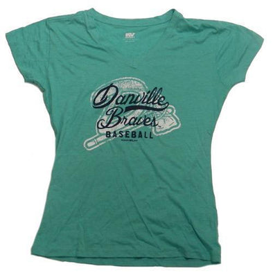 Danville Braves Ladies Vivianne V-Neck Jade T-Shirt