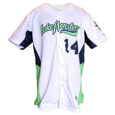 Vermont Lake Monsters 2017 Game Worn Home White Jerseys