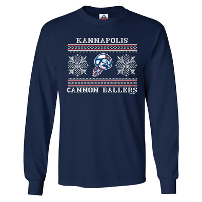 Navy Holiday Long Sleeve Tee