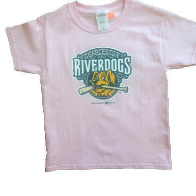 Charleston RiverDogs Youth Primary Logo Pink