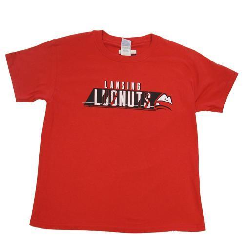 Lansing Lugnuts Kids Red Soft-style Cotton T-shirt