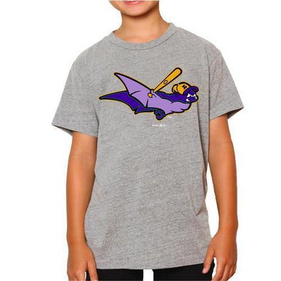 Louisville Bats Youth Riverbats Mascot Grey Tee