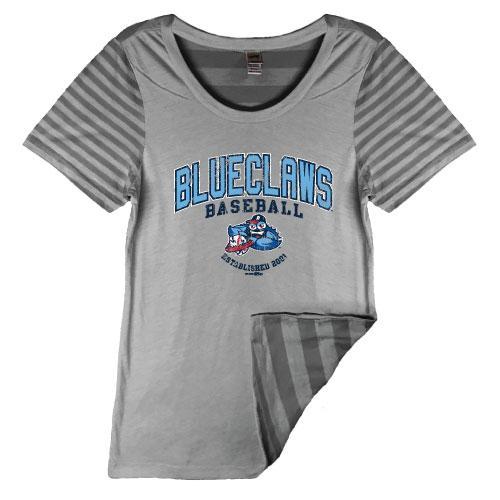 Lakewood BlueClaws Women's Striped Pico Tee