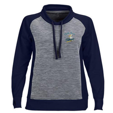 MYRTLE BEACH PELICANS VANTAGE APPAREL LADIES NAVY SPACEDYE PULLOVER