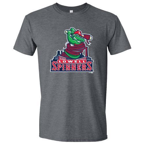 Lowell Spinners Grey Primary Logo Tee