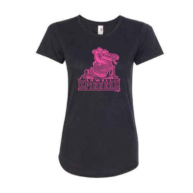 Lowell Spinners W Pink Logo TriBlend Tee