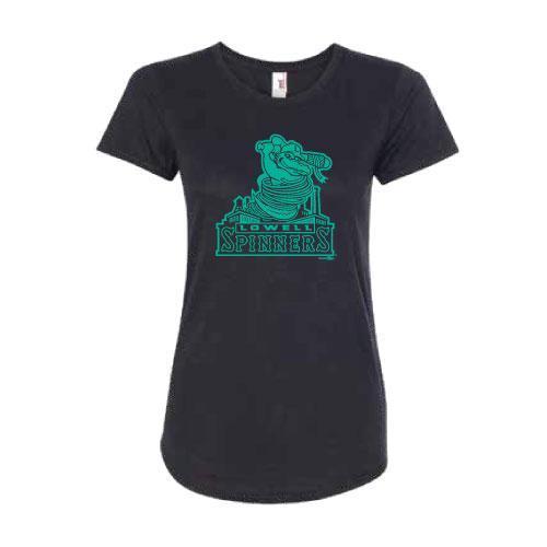 Lowell Spinners W Teal Logo TriBlend Tee