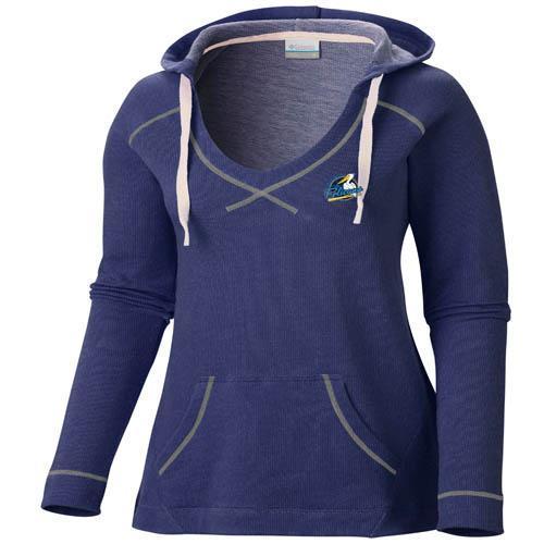 Myrtle Beach Pelicans COLUMBIA SPORTSWEAR LADIES NAVY TROPIC HAVEN HOODED SWEATSHIRT