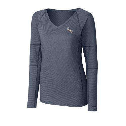 Scranton/Wilkes-Barre RailRiders Cutter & Buck Women's Victory V-Neck L/S