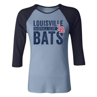 Louisville Bats Women's Raglan LB Soft Cotton 3/4 Sleeve Tee